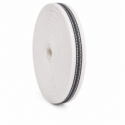 Cinta Pretina 2,5cm con caucho y sin caucho /rollo x 50m