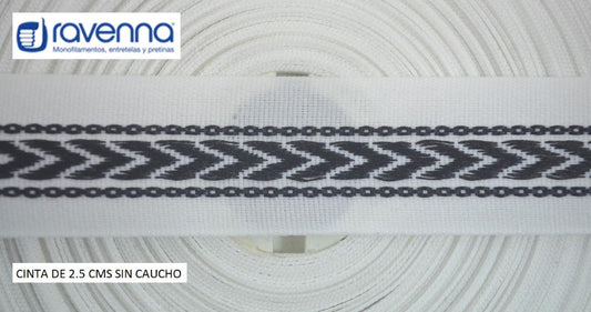 Cinta Pretina 2,5 cm sin caucho / rollo x 50 metros